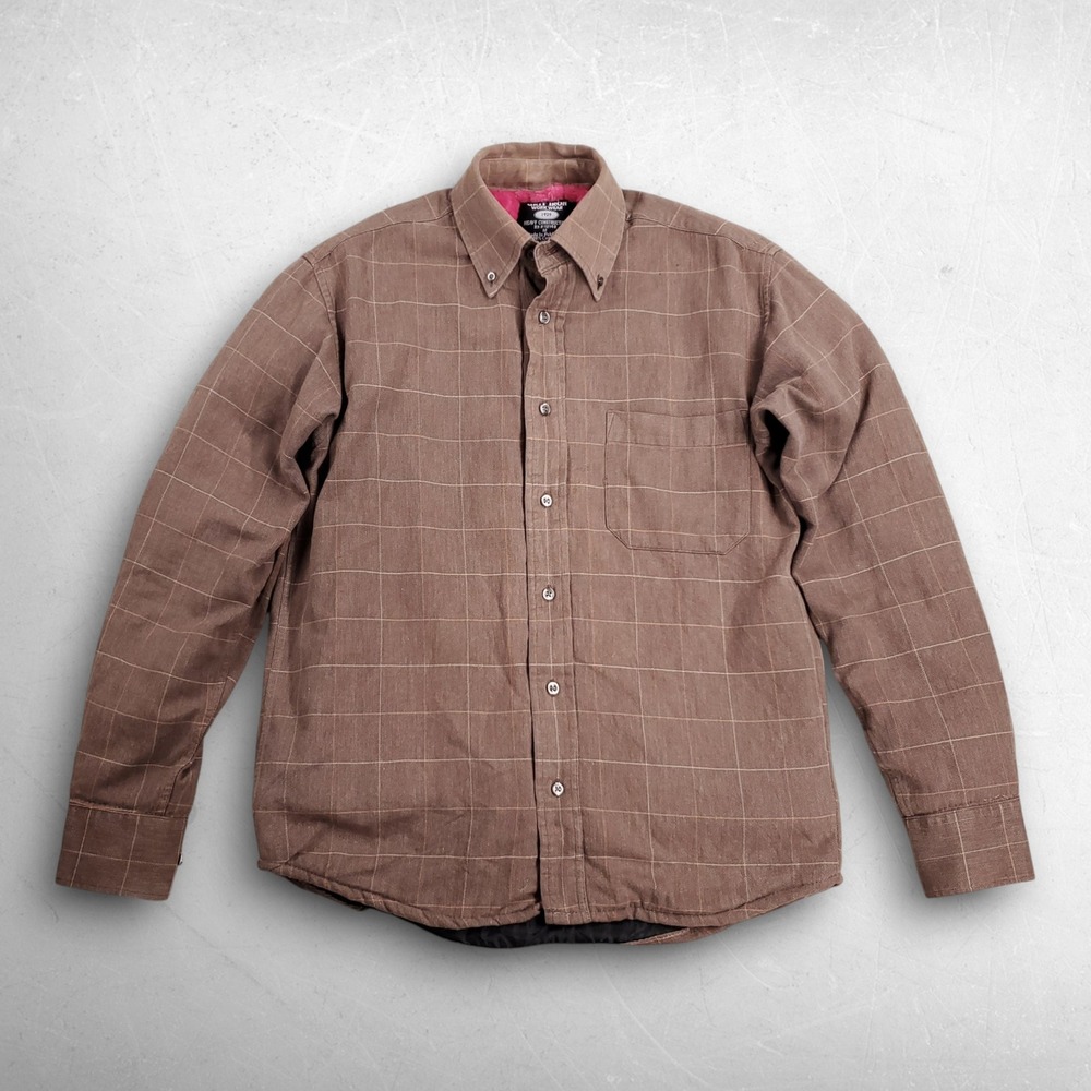 Grit Iron Heavy Construction Shirt Jacket Men‎ M Brown Pink Faux Fur Lining